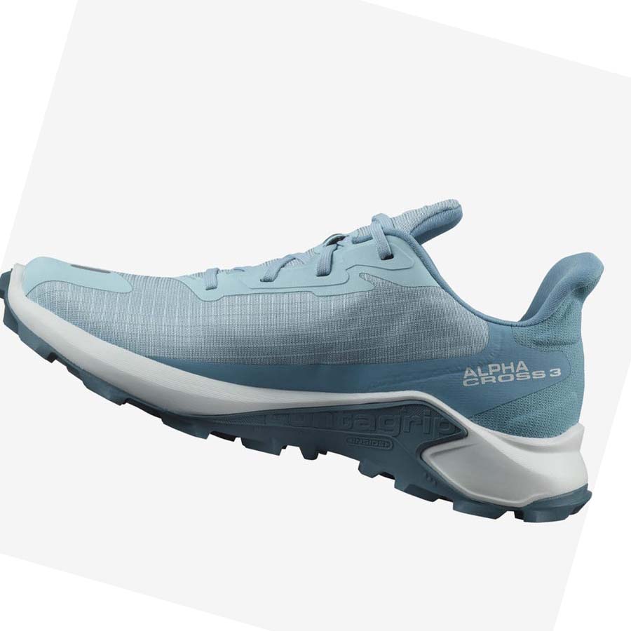 Tenis Para Trail Running Salomon ALPHACROSS 3 Mujer Azules | MX 2777LIS